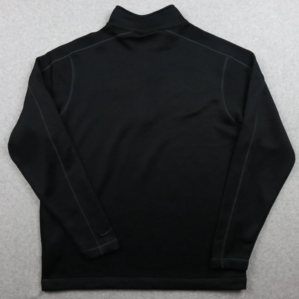 Nike Golf‎ 1/4 Zip Pullover Mens Large Therma-Fit Mock Neck Black Long Sleeve